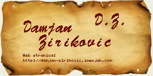 Damjan Ziriković vizit kartica